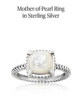 Ross-Simons Sterling Silver 
Mother-of-Pearl Ring - White